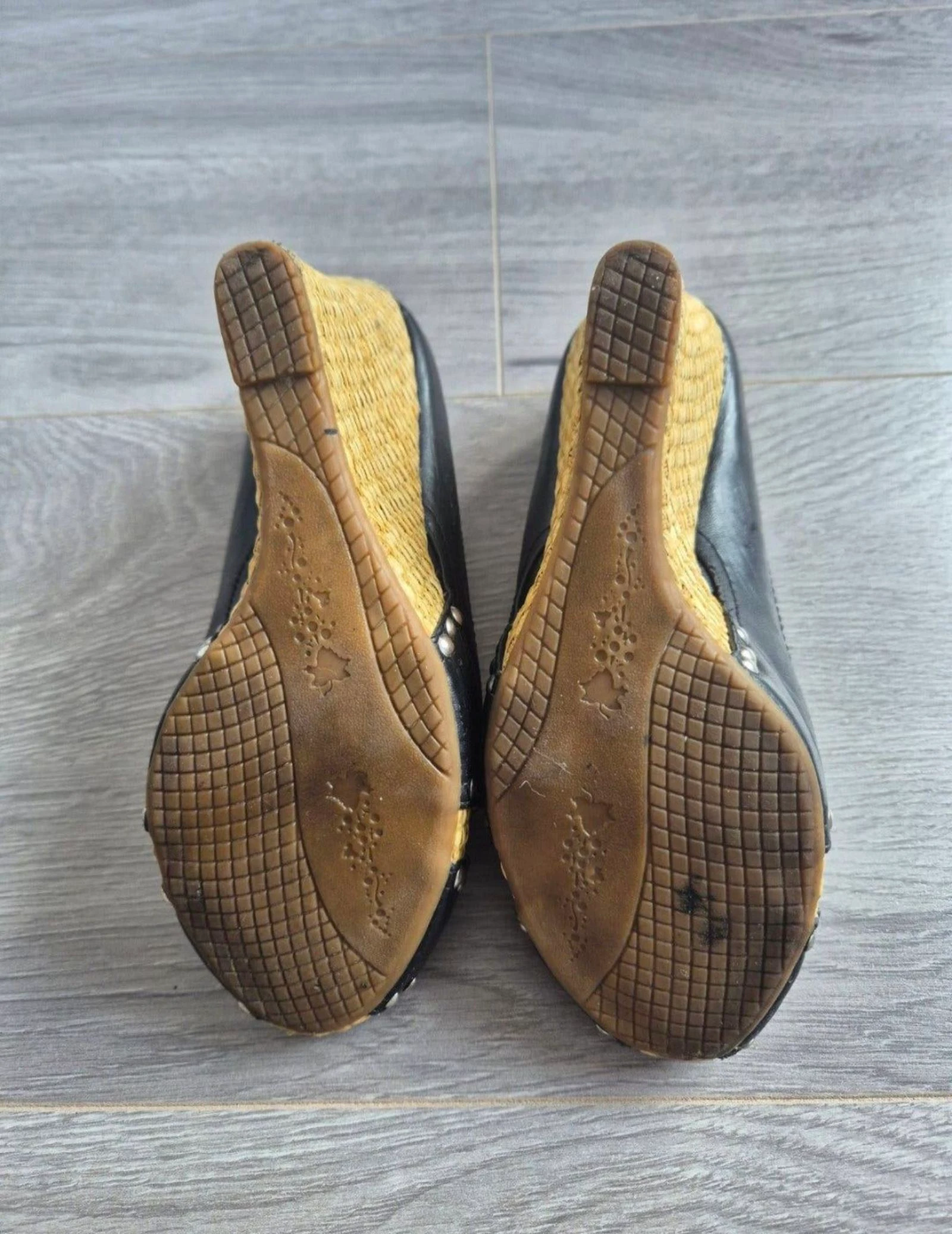 Jumelles Negras de Ante/Cuero Peep-toe con Zuecos/Tacones - Talla 37 – photo 7